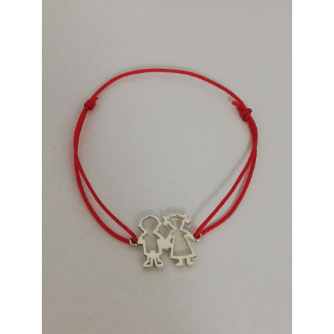 Bratari - Bratara Snur Reglabil, Argint 925, Baiat si Fata, 0.6 g, 2 cm x 1 cm