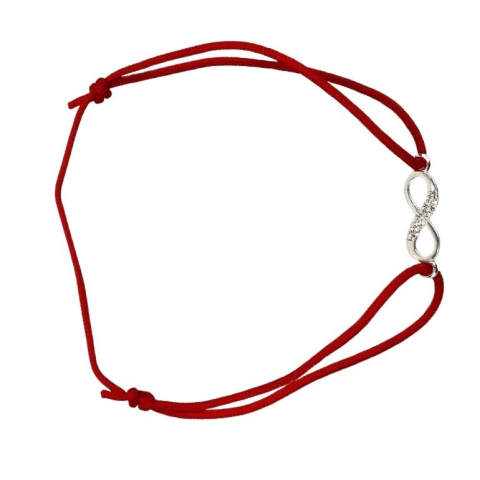 Bratari - Bratara Snur Reglabil, Argint 925, Infinit cu Minizirconii, 0.5 g, 1.5 cm x 0.5 cm