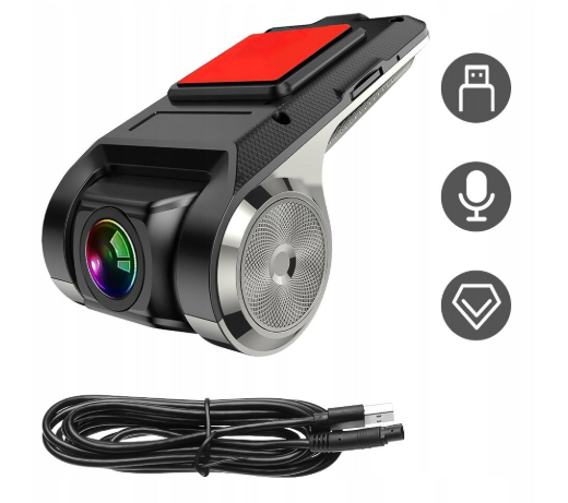 Camera auto DVR, model HD, functii ADAS, 170° unghi de vedere, 30x52x78mm [2]
