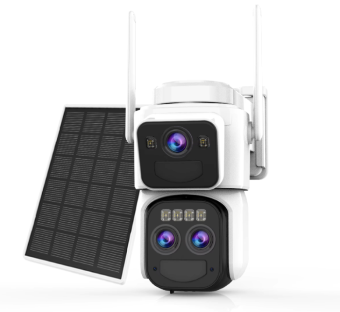 Camera de supraveghere 4G cu Panou Solar Dubla, 2 camere video integrate, 6MP, 4K, Vedere Panoramica, 2 lentile, 8X zoom [2]