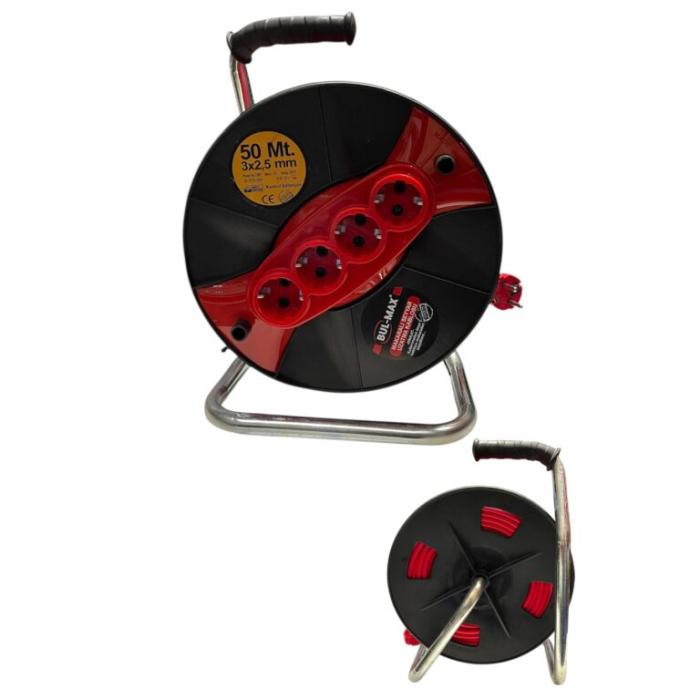 Derulator cablu electric -Prelungitor rola cu tambur 4 prize, 50 m, 3 x 2.5 mmp, contact de protectie [2]
