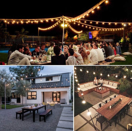 Ghirlanda Luminoasa Decorativa, Neagra, Incarcare Solara sau USB, 20 Metri, 40 Becuri LED Lumina Calda, Interconectabila, 9 programe de lumini, 2W/bec, 3000K, IP65, ideala pentru Interior/Exterior/Gra [4]