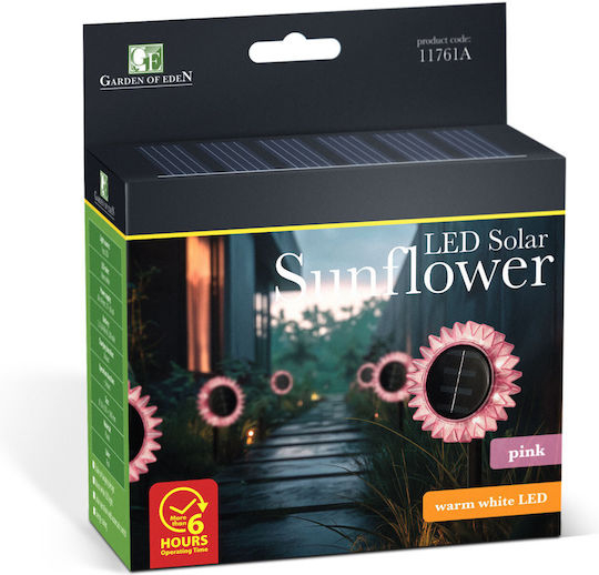 Lampă Solară de Grădină Floarea-soarelui Alb Cald LED 35 Cm Roz [3]