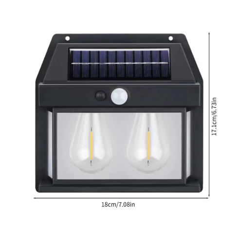 Lampa solara de perete, set 4 bucati ,senzor de miscare, IP65, neagra, 18x17.1x5.8cm [2]