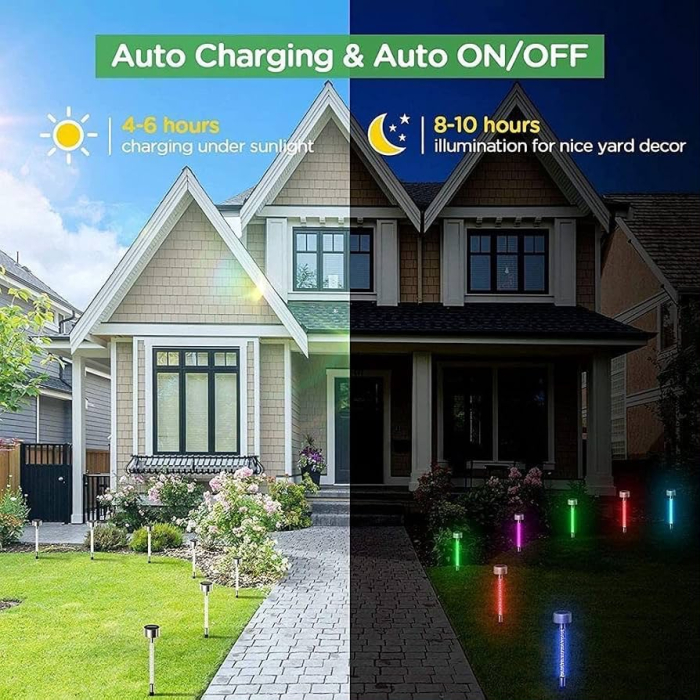 Pachet de 6 , Lumini solare pentru alee exterioară, solare acrilice cu bule decorative pentru exterior [2]