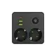 Set de 2 Cuple , 2 prize Schuko si 3 porturi USB, negru, 95x95x45mm [3]