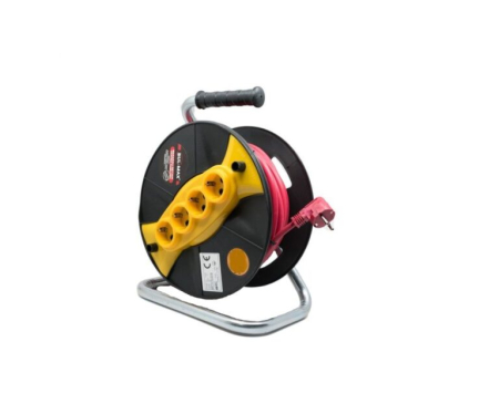 CASA SI GRADINA - Derulator cablu electric -Prelungitor rola cu tambur 4 prize, 50m, 3 x 1.5, contact de protectie