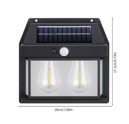 Lampa solara de perete, set 4 bucati ,senzor de miscare, IP65, neagra, 18x17.1x5.8cm [1]