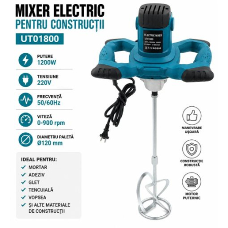 UNELTE SI SCULE - Mixer electric pentru materiale de construcții UT01800 – 1200W