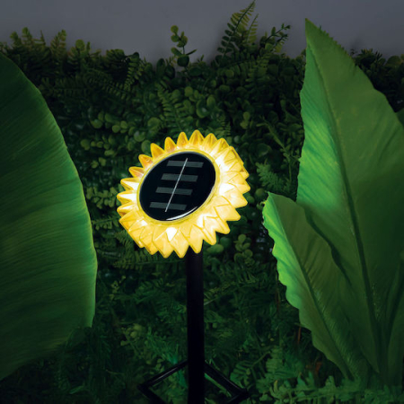 Set 3 Lampii Solare de Grădină Sunflower Led Alb Cald 35 Cm Galbenă [1]