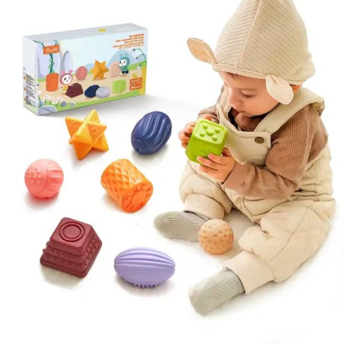 Set 8 forme geometrice din silicon, cu modele 3D, pentru dentitia ...