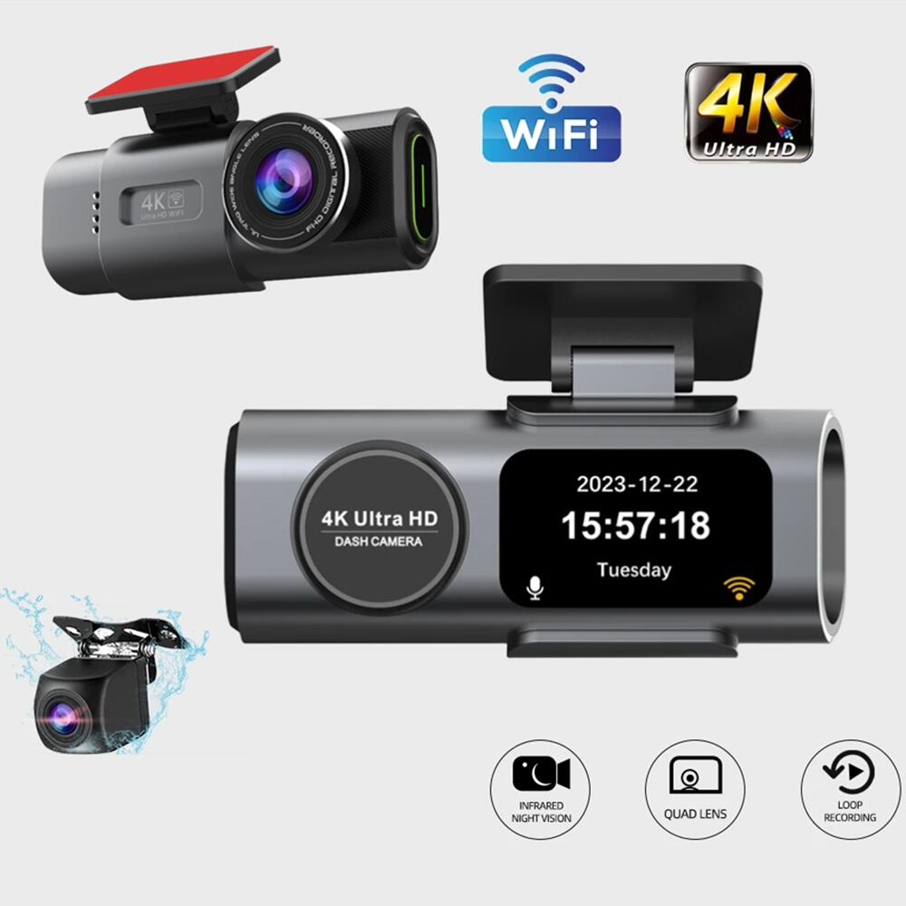 Camera auto de bord DVR OnXsmart® 4K UHD 2160P + 1080P, inregistrare dubla fata si marsarier, GPS, Aplicatie mobila, Loop recording, Nightvision, G-Sensor, Instructiuni vocale, Unghi filmare 170°, Car [1]