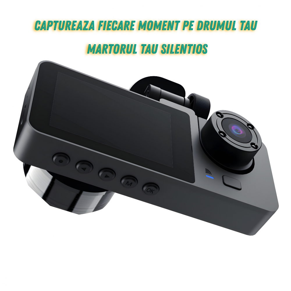 Camera de bord auto DVR tripla OnXsmart®, 1080P Full-HD, Ecran IPS 2.35" Unghi filmare 170°, Starlight NIGHT VISION, WDR, Detectarea miscarii, G-senzor, Loop recording, Card SD 32gb inclus [3]