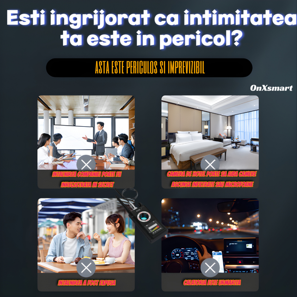 Detector Aparate Spionaj profesional K18s OnXsmart®, Camere ascunse, Microfoane, Dispozitive ascunse, Reportofoane, Localizatoare GPS, Baterie de lunga durata, Negru [3]