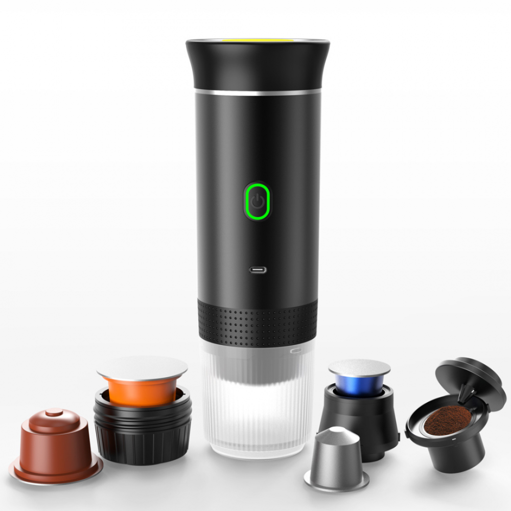 Espressor Portabil Electric 3 in 1 Fara Fir OnXsmart®, Compatibil cu Capsule Nespresso, Dolce Gusto si Cafea Macinata, Cu Incalzirea Apei sau Prepararea Cafelei Reci, Incarcare USB Type C, Ideal pentr [1]