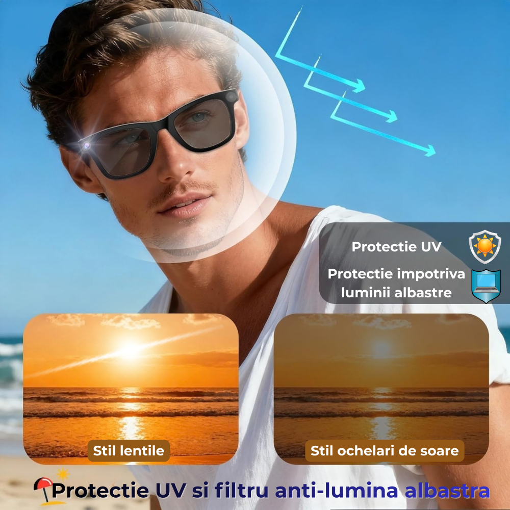 Ochelari Smart OnXsmart cu AI integrat, Camera Sony 800W HD, Filmare 1080P [8]