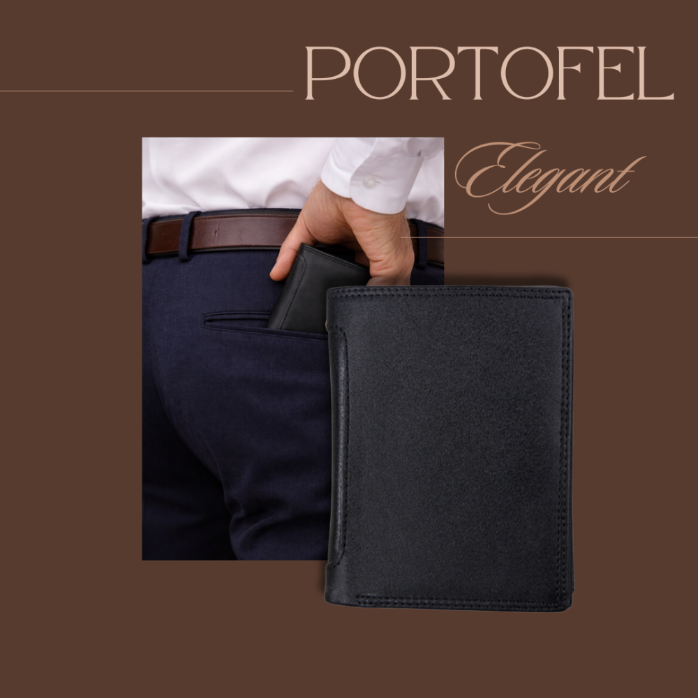 ortofel Barbati OnXsmart din Piele Naturala, Slim, Protectie RFID, Vintage, Negru [2]