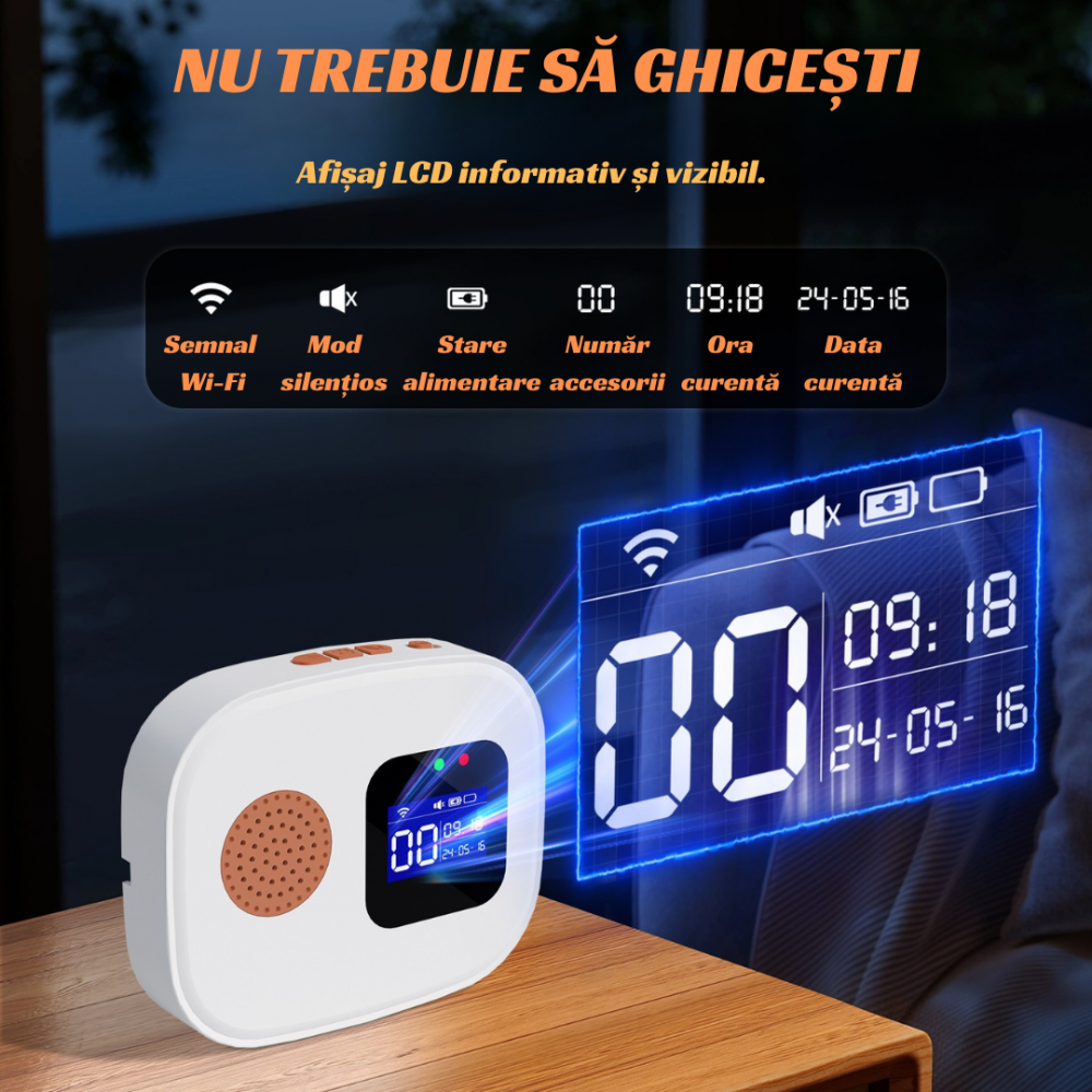Set Ceas de panica cu buton SOS sirena locala OnXsmart, Afisaj Digital, Conectare WIFI aplicatia Tuya si SmartLife, Compatibil cu amazon alexa si Google Assistant, Notificari pe telefon, Distanta 100m [7]