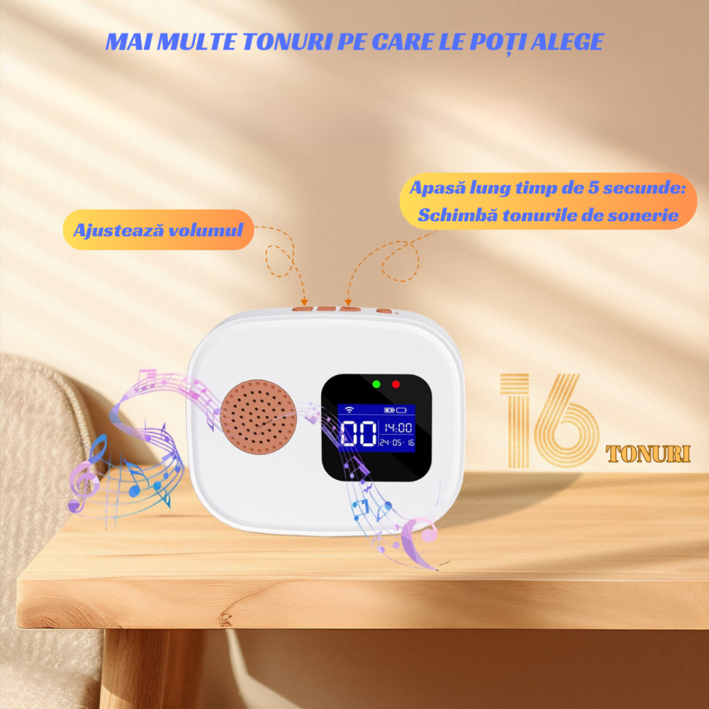 Set Ceas de panica cu buton SOS sirena locala OnXsmart, Afisaj Digital, Conectare WIFI aplicatia Tuya si SmartLife, Compatibil cu amazon alexa si Google Assistant, Notificari pe telefon, Distanta 100m [6]