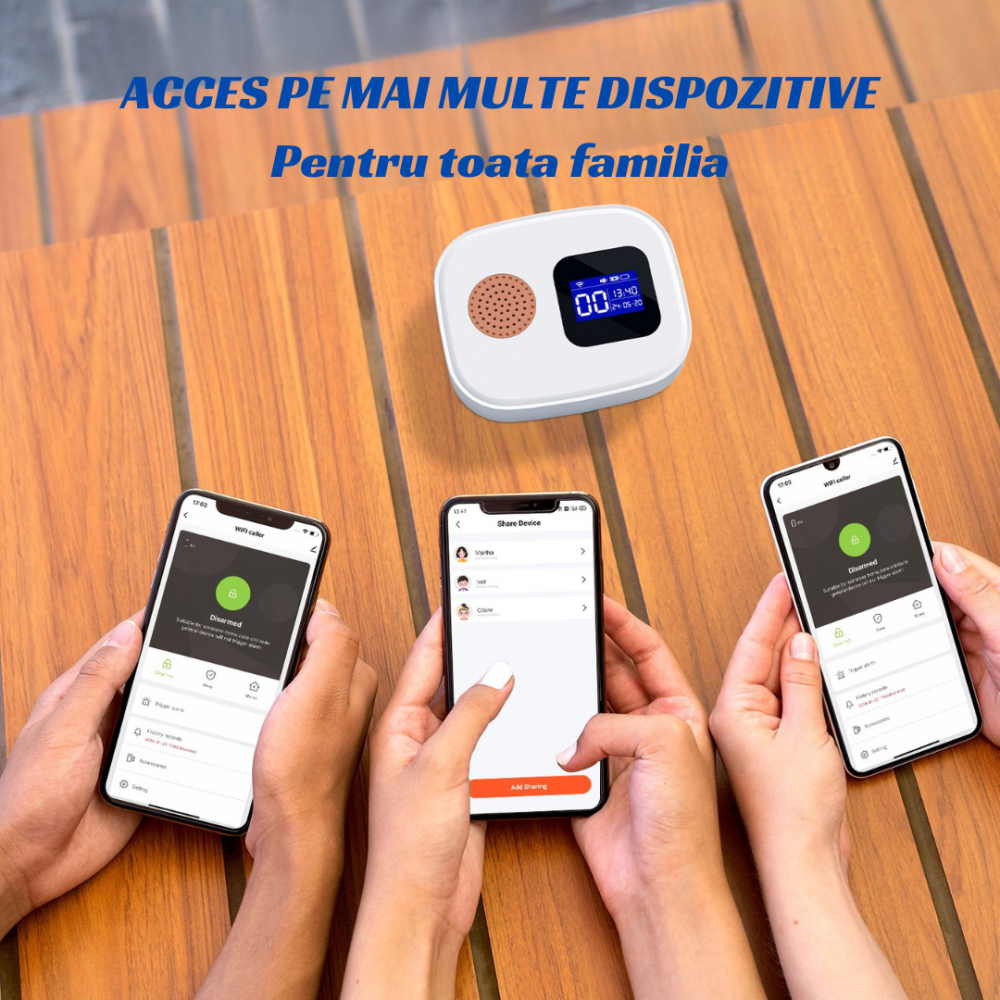 Set Ceas de panica cu buton SOS sirena locala OnXsmart, Afisaj Digital, Conectare WIFI aplicatia Tuya si SmartLife, Compatibil cu amazon alexa si Google Assistant, Notificari pe telefon, Distanta 100m [5]