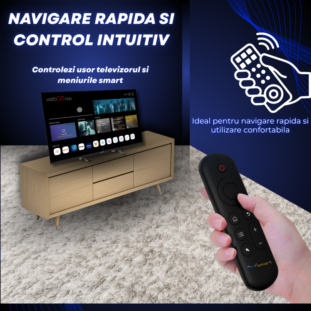 elecomanda Smart OnXsmart Air Mouse, Tastatura QWERTY, WiFi 2.4G, BT 5.2 [3]