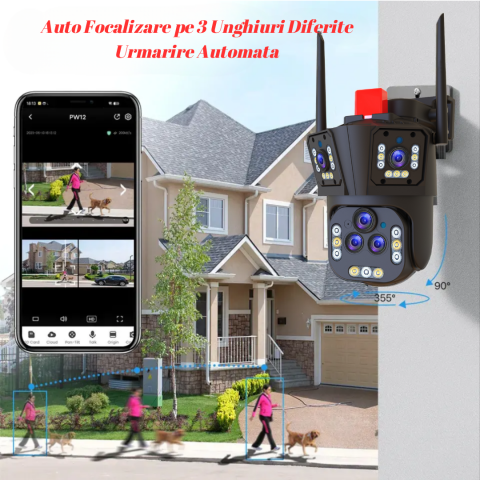 Camera Supraveghere exterior 4K UHD 20MP OnXsmart, Zoom Optic 20x, Rezistenta la apa, Lentile Duale Wide si Telefoto, Detectare Inteligenta AI, Vizualizare Nocturna Dual-Light, Unghi de Rotire 355°, A [1]