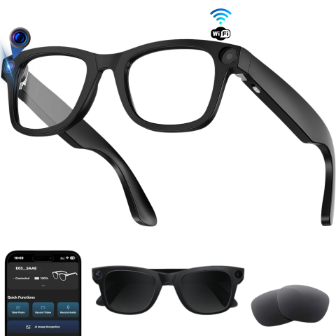 Dispozitive spionaj - Ochelari Smart OnXsmart cu AI integrat, Camera Sony 800W HD, Filmare 1080P