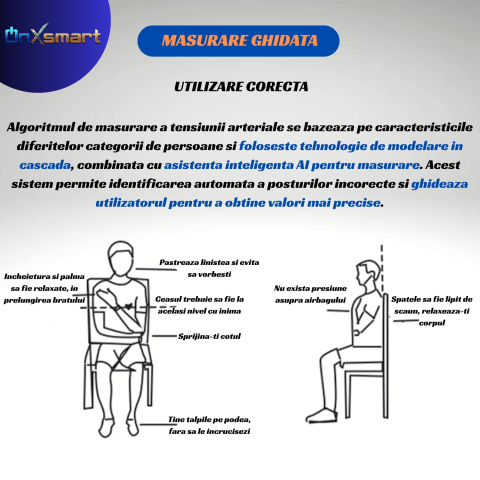 Smartwatch OnXsmart Health Pro – ECG, asistent vocal AI, tensiune cu airbag, glicemie non-invaziva, oxigen, puls, temperatura, grasimi, apel Bluetooth, NFC, AMOLED, control camera, meteo, autonomie 10 [3]