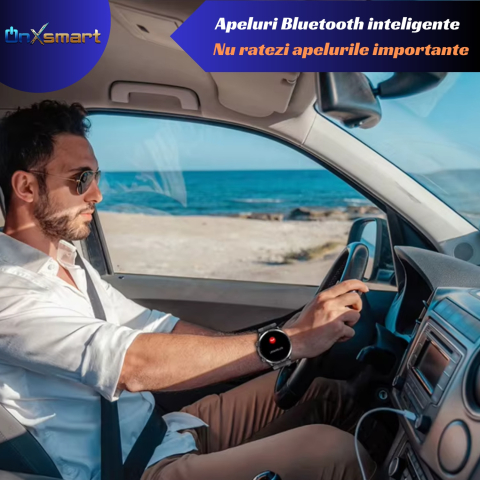 Smartwatch OnXsmart Health Pro – ECG, asistent vocal AI, tensiune cu airbag, glicemie non-invaziva, oxigen, puls, temperatura, grasimi, apel Bluetooth, NFC, AMOLED, control camera, meteo, autonomie 10 [6]
