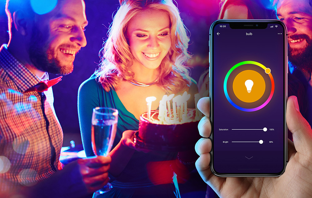 Bec inteligent WiFi RGB LED Gosund WB4-2 E27 Tuya (2 bucati), 8W, 800lm [3]