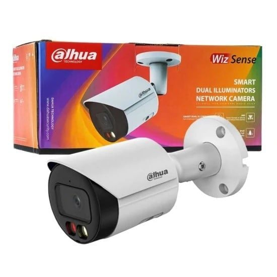 Cameră de supraveghere IP Dahua 4MP pentru exterior, LED dual 30m, microfon, PoE, Full Color, WizSense [9]