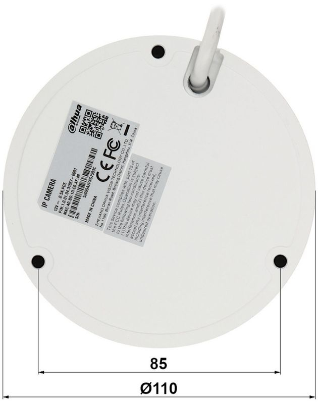 Cameră dome Dahua 4MP, IR 30m, microfon, PoE, IP67, WizSense [5]