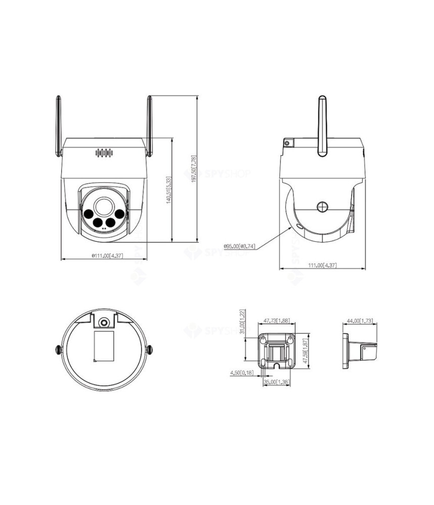 Camera de supraveghere IP WiFi PT, Full Color, 2K 5MP, 4mm, Iluminare duala 30m, Alarma acustica si optica, MicroSD, Dahua [8]