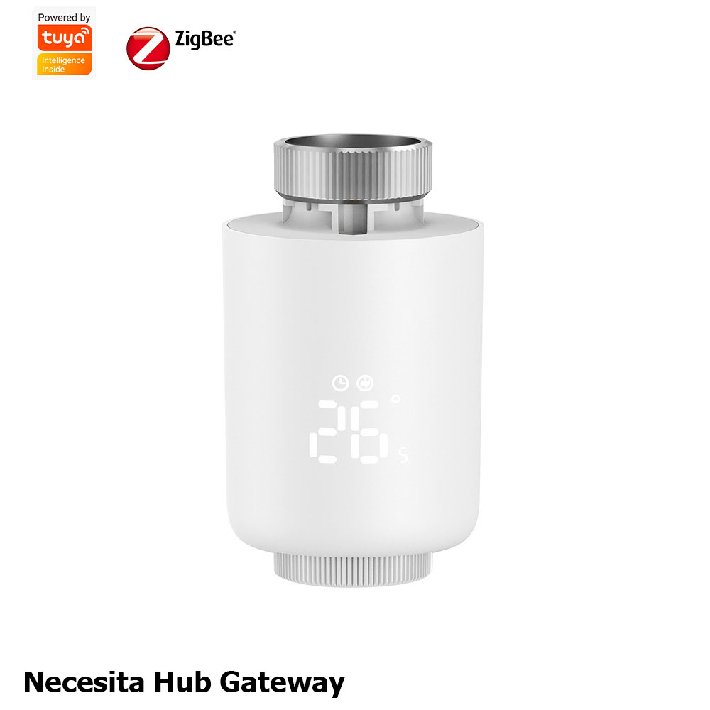 Cap termostatic inteligent, ZigBee, Tuya /, reglare temperatura individuala calorifere, Compatibil cu Amazon Alexa/Google Assistant, Alb @SmartWiz [2]