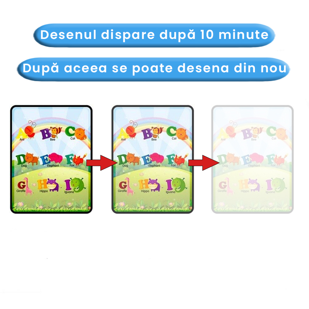 Carte de colorat cu apa Magic Book, Reutilizabila, plina de culori vibrante, Litere si Cifre [5]