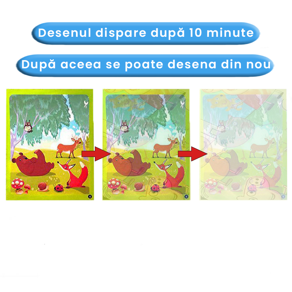 Carte de colorat cu apa Magic Book , Reutilizabila, plina de culori vibrante, Dumbo si prietenii sai [5]
