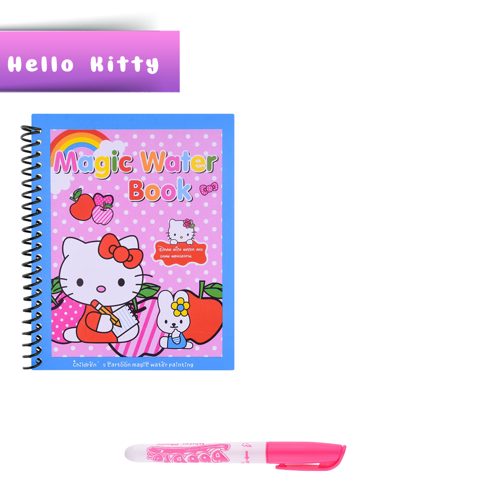 Carte de colorat cu apa Magic Book , Reutilizabila, plina de culori vibrante, Hello Kitty [2]