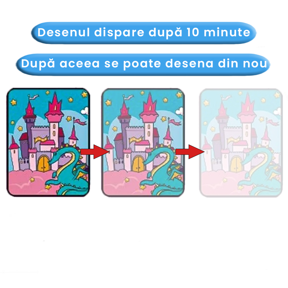 Carte de colorat cu apa Magic Book , Reutilizabila, plina de culori vibrante, Printesa si Unicornul [5]