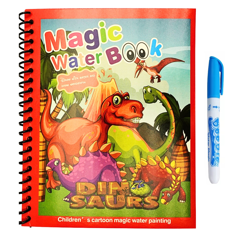 Carte de colorat cu apa Magic Book , Reutilizabila, plina de culori vibrante, Dynoland [1]