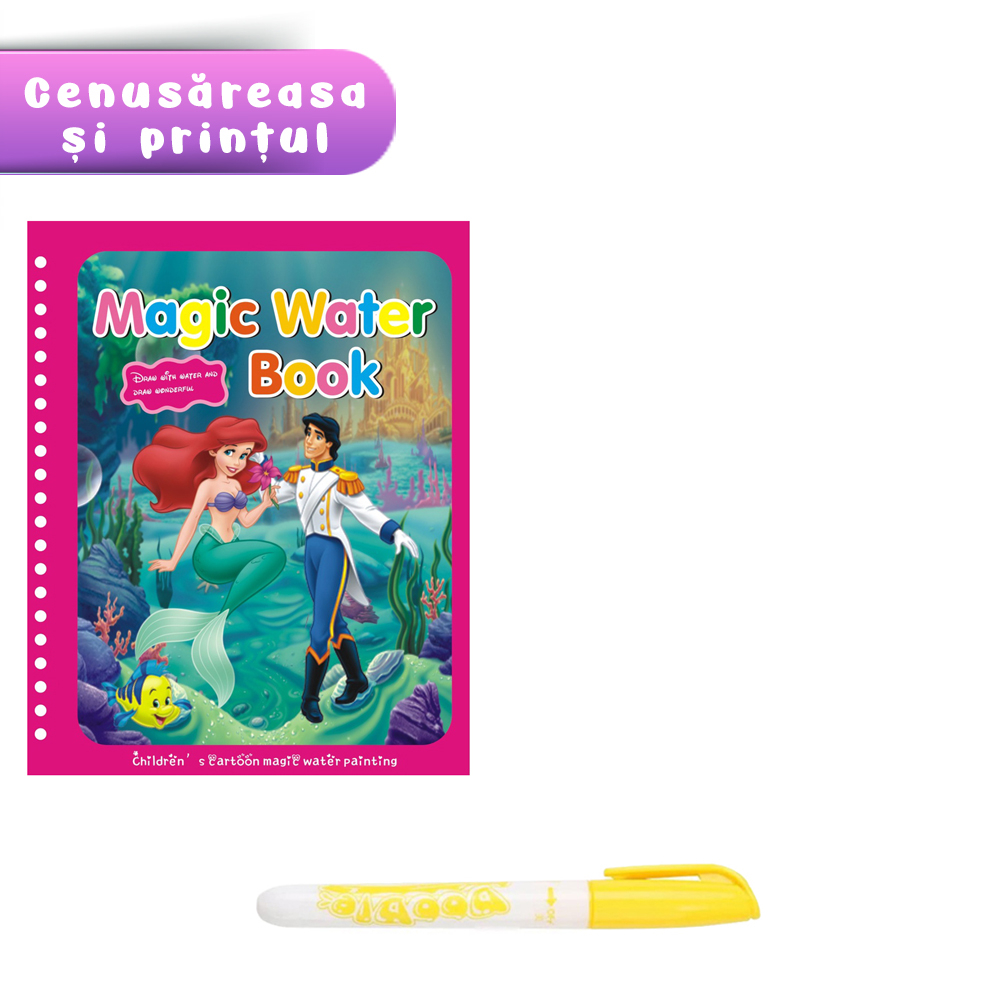 Carte de colorat cu apa Magic Carte de colorat cu apa Magic Book , Reutilizabila, plina de culori vibrante, Sirena Annabelle [4]