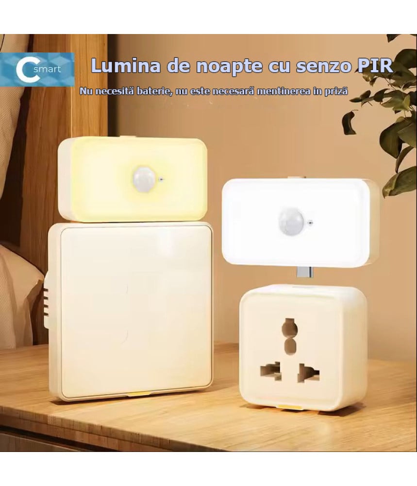 Lumina de veghe cu senzor PIR, dectectie miscare, Type-C @ Smartwiz [5]