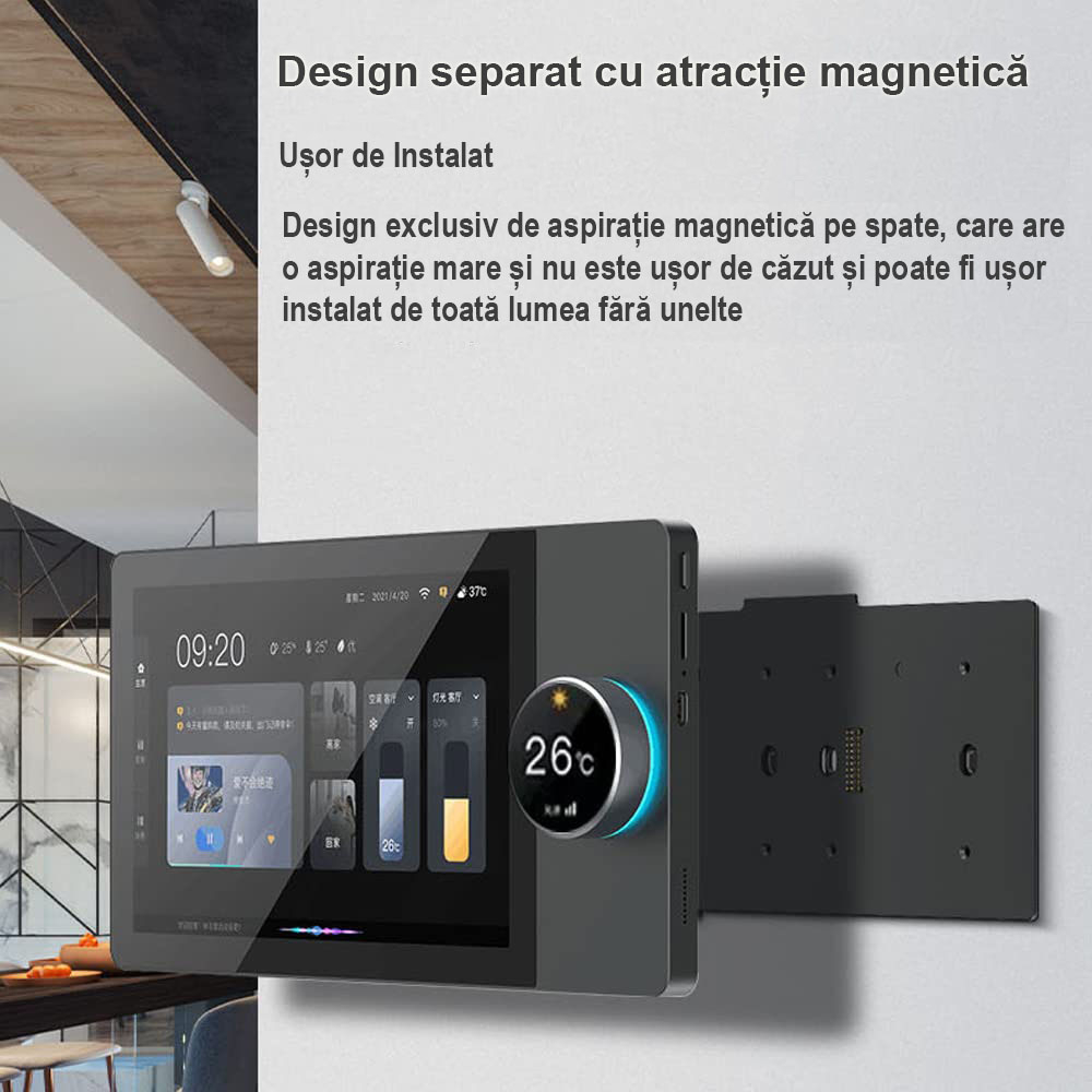 Panou de control/automatizare 7inch, Wi-Fi, Smart Home, Bluetooth, Tuya, ZigBee 3.0, Amazon Alexa, Gateway Hub, Compatibil iOS, Android, Negru [3]