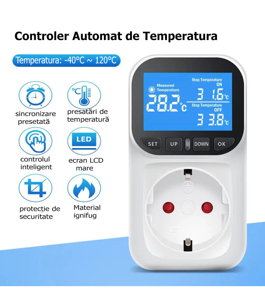 Priza inteligenta cu termostat,, control temperatura/temporizator, senzor de temperatura, alb @smartWIZ [2]