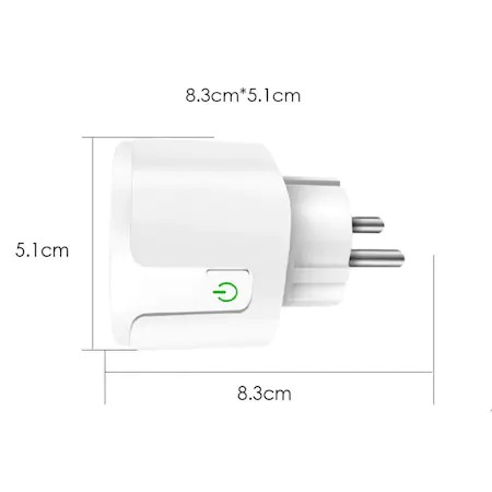 Priza Inteligenta Wi-Fi cu Monitorizare Consum, programabil, Compatibil cu app Tuya, Smart Life, Control vocal, Alexa, Amazon, Google Home, 16A @SmartWiz [5]