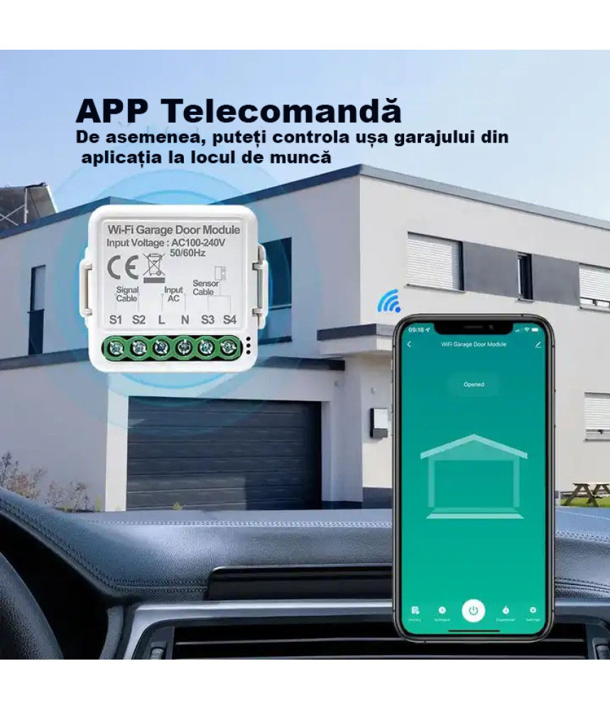Releu Inteligent ZigBee Garaj / Poarta cu Monitorizare Inchis/Deschis 220V Tuya/SmartLife @SmartWiz [3]