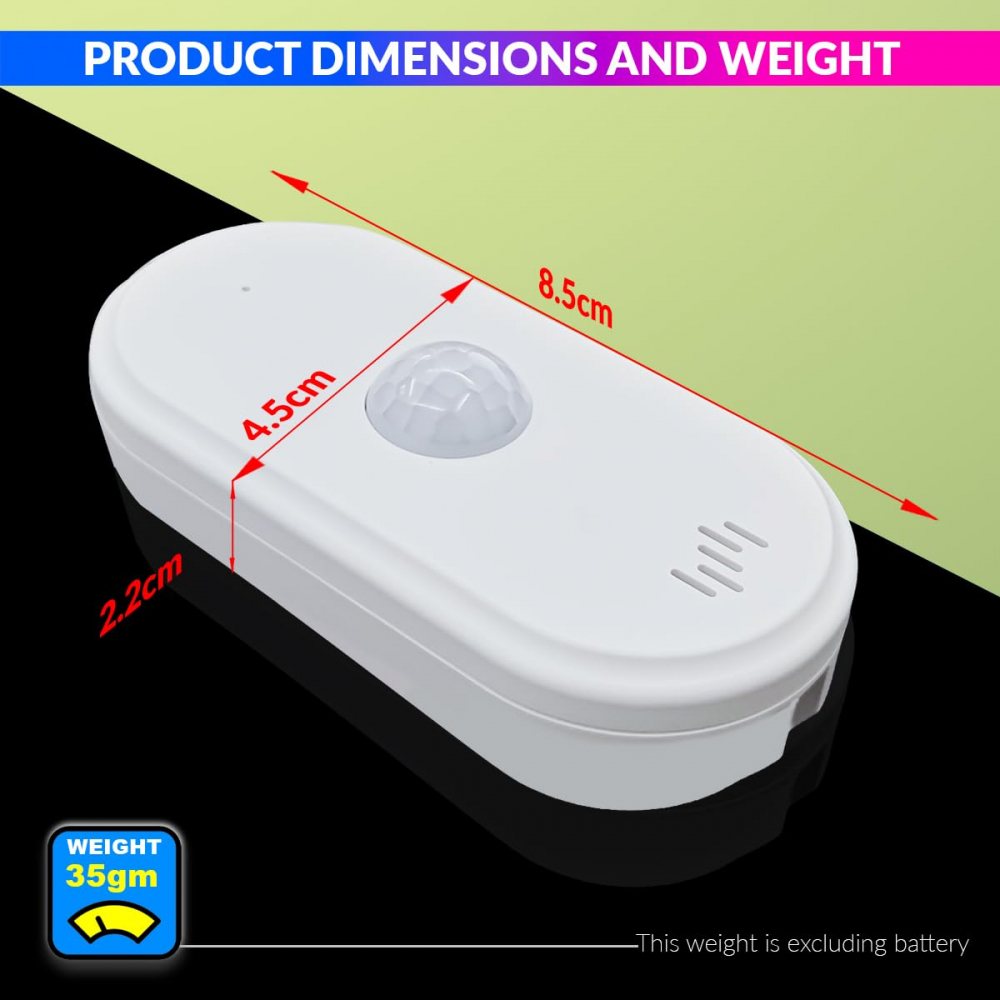 Senzor de miscare inteligent, Wifi, Wireless, Unghi de detectare 110 °, Distanta detectie 12m, Senzor infrarosu, PIR, compatibil Tuya SmartLife, Android, IoS, Alb @SmartWiz [4]