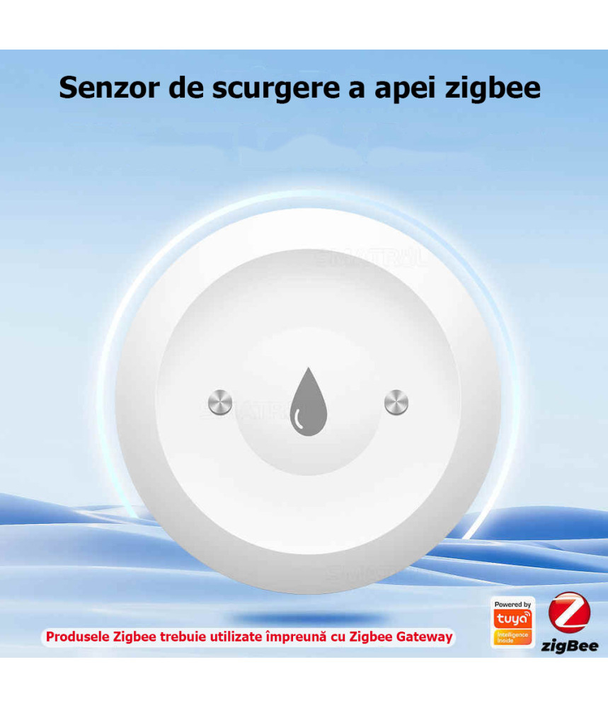 Senzor de scurgere a apei Smart Life, nivel IP66, alarma, detector prin aplicatie, imersie, Tuya Zigbee @SmartWiz [2]