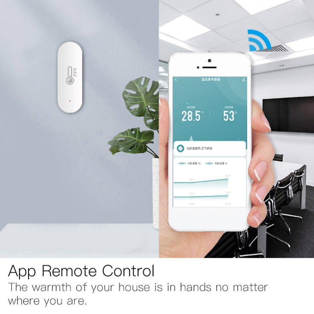 Senzor de temperatura/umiditate, WiFi 2.4G, Compatibil cu Tuya/SmartLife/Alexa/Echo/Google Assistant, Alb @SmartWiz [3]