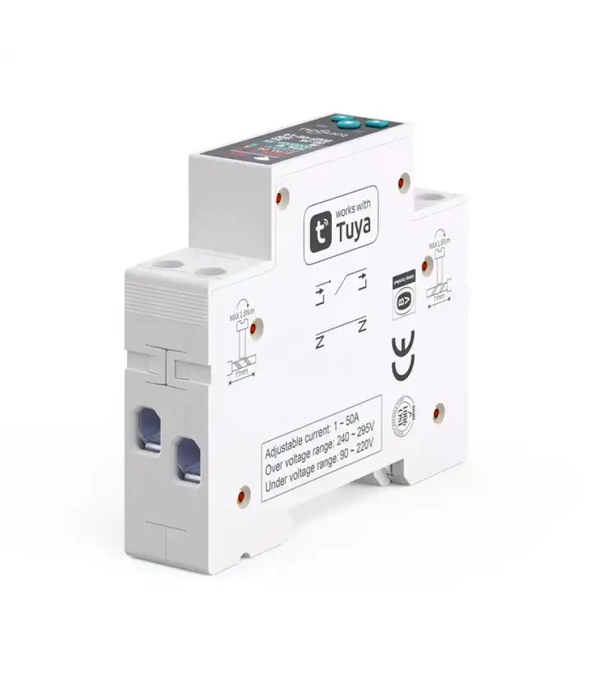 Siguranta Inteligenta, Wi-Fi, 1-50A, Afisaj, Monitorizare energie, Protectie Supratensiune, Programare inteligenta, compatibil Tuya, Smart Life APP @SmartWiz [2]