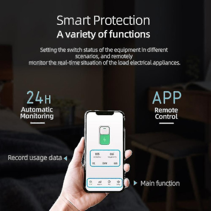 Siguranta Inteligenta, Wi-Fi, 40A, 1P, 1P+N, Monitorizare energie, Protectie Supratensiune, Programare inteligenta, compatibil Tuya, Smart Life APP @SmartWiz [3]